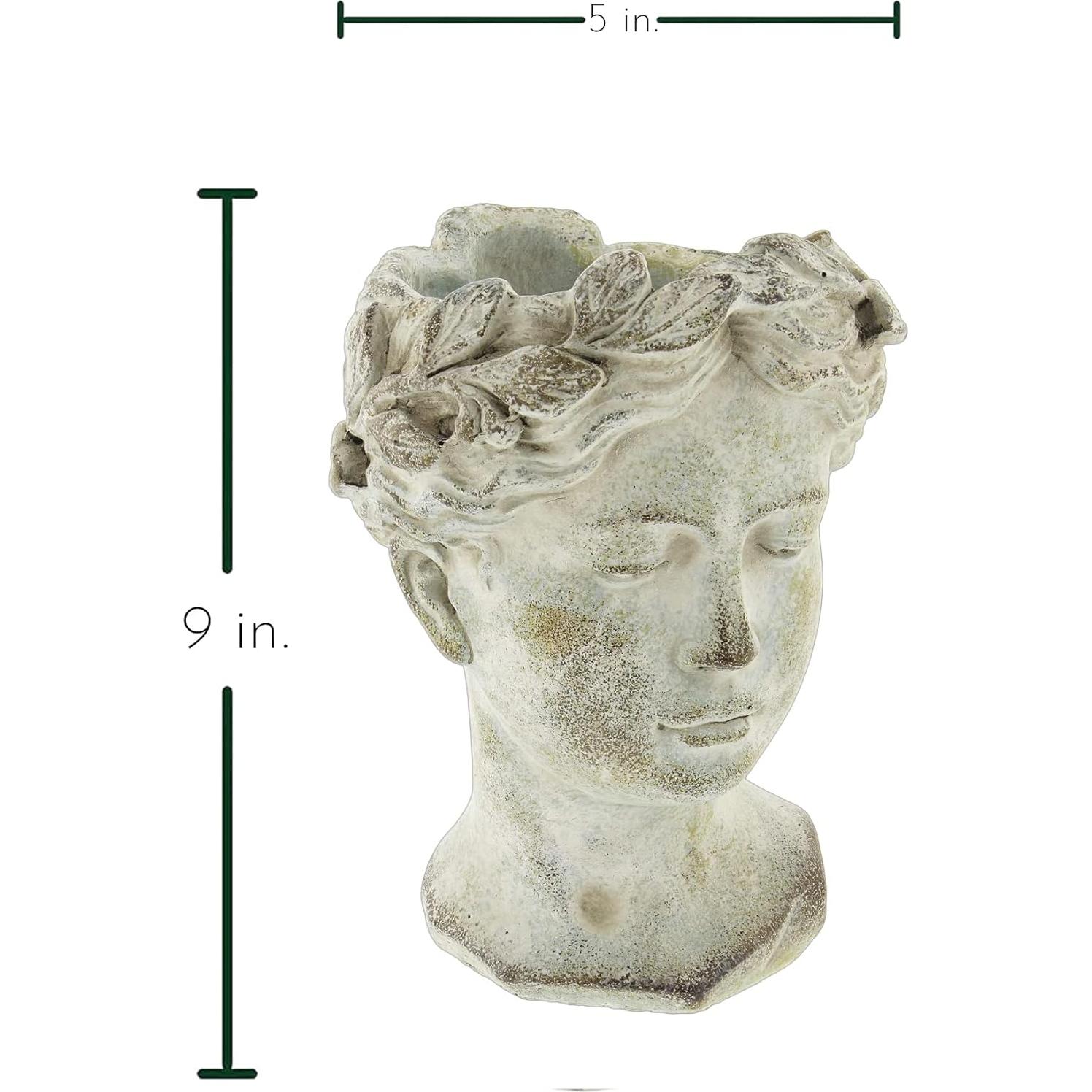 Macetero de Cemento Estilo Griego Romano Distinctive Designs 23cm