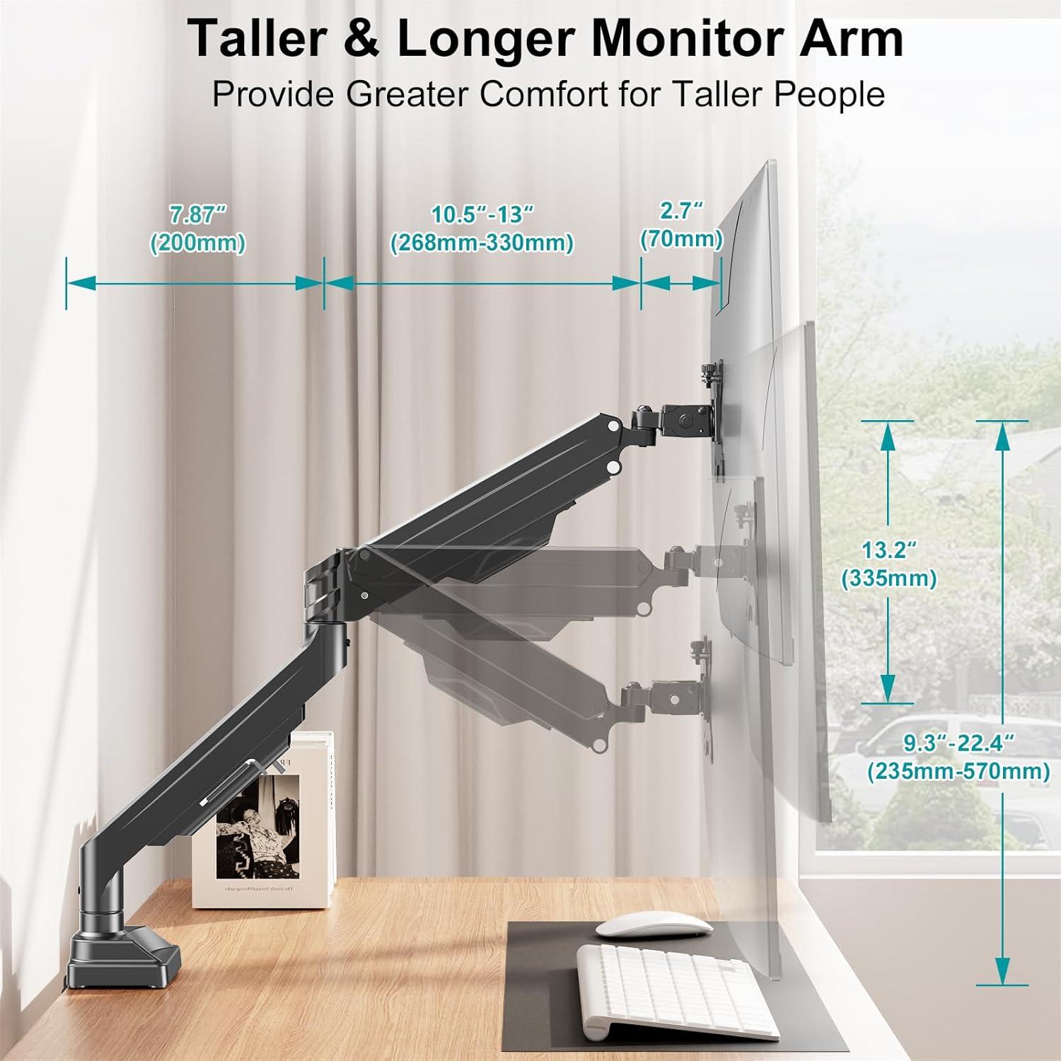 Soporte de Monitor MONTAR PRO Brazo Individual 43" 15kg