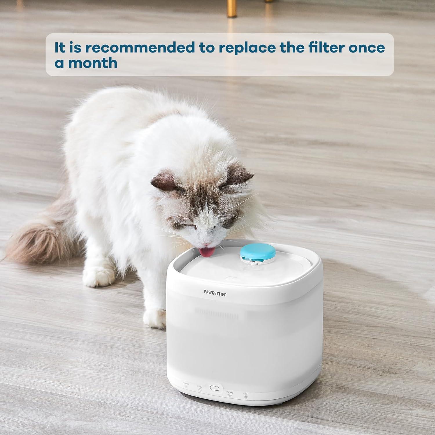 Filtro de Agua para Gatos PAWGETHER 3 Piezas 67oz/2L