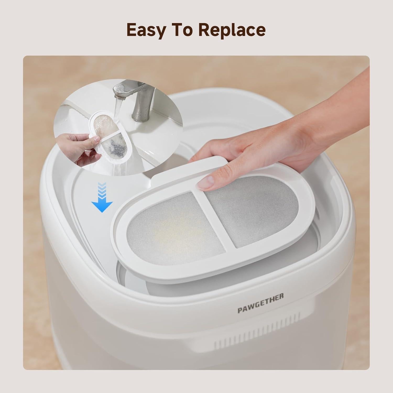 Filtro de Agua para Gatos PAWGETHER 3 Piezas 67oz/2L