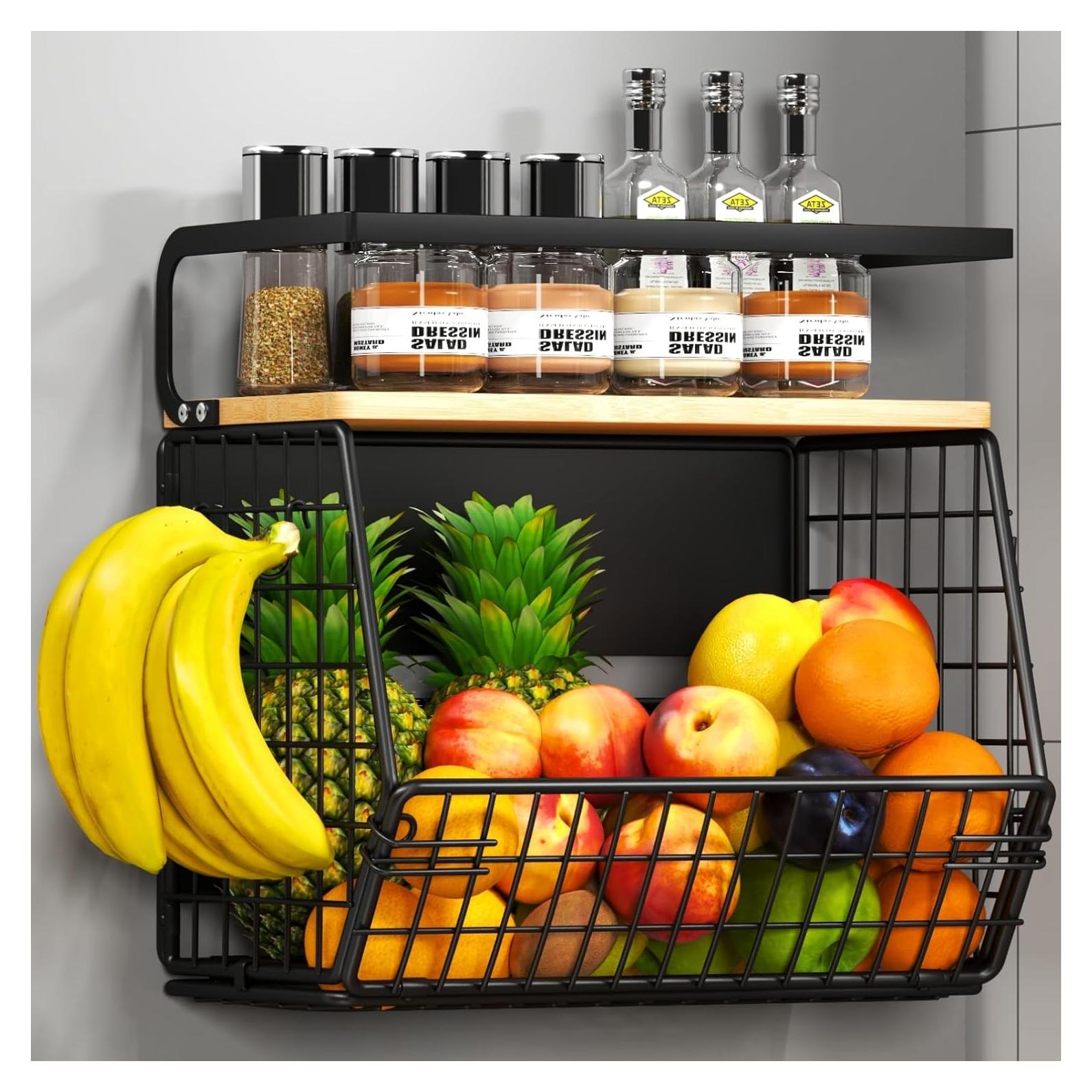 Estante Magnético para Nevera DecruKaltiz 35x17 cm Negro