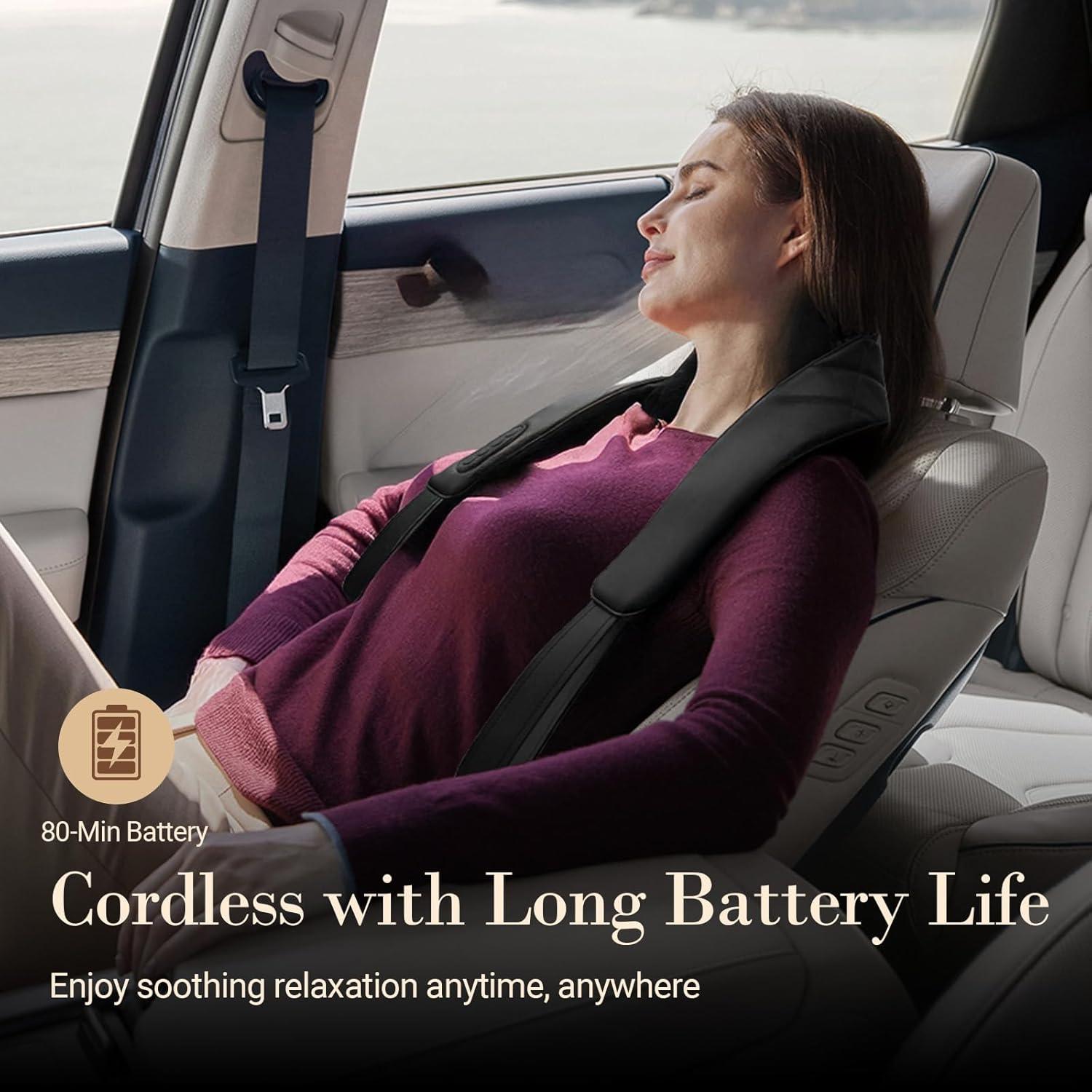 Masajeador de Cuello Inalámbrico CuPiLo con Calor 4D - Negro