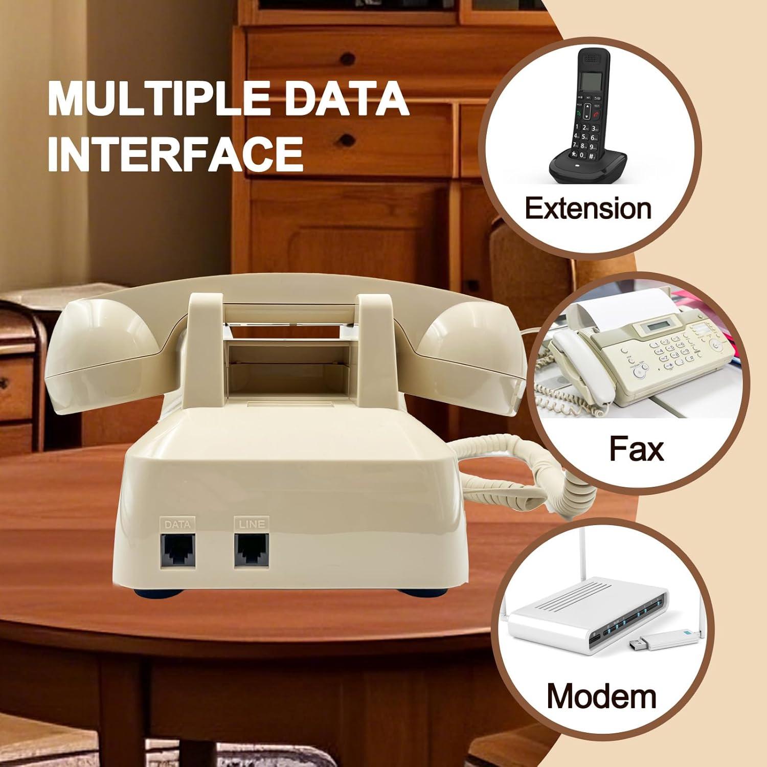 Teléfono de Línea Fija Vintage JIUZHOUYOUTU Beige 1.13 kg