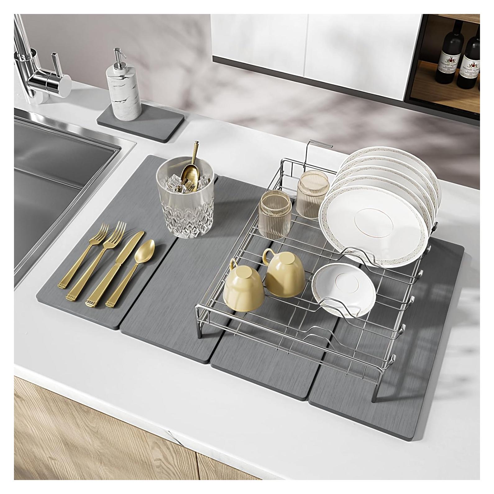 Juego de 2 Alfombrillas de Secado de Piedra Diatomita imgrose