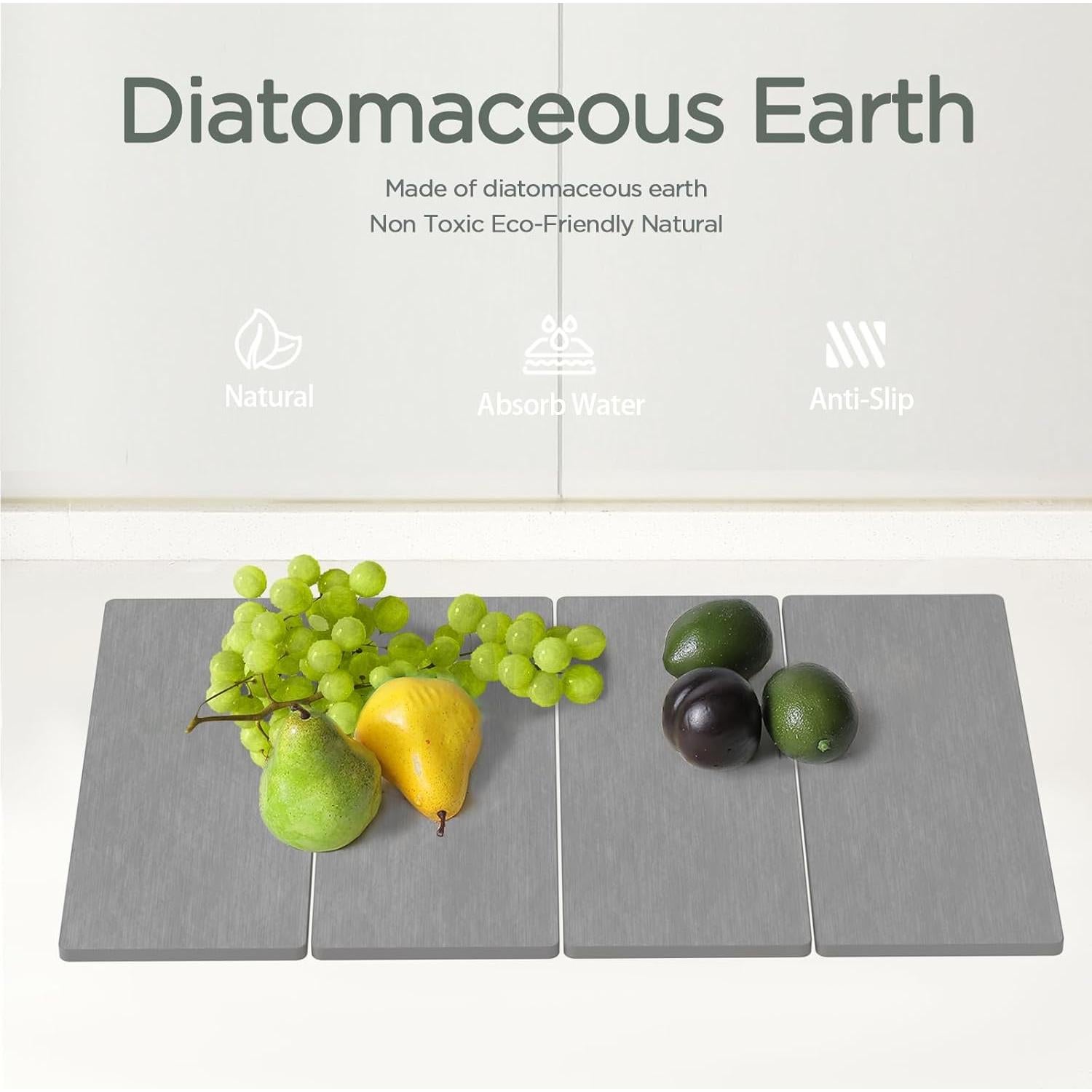 Juego de 2 Alfombrillas de Secado de Piedra Diatomita imgrose
