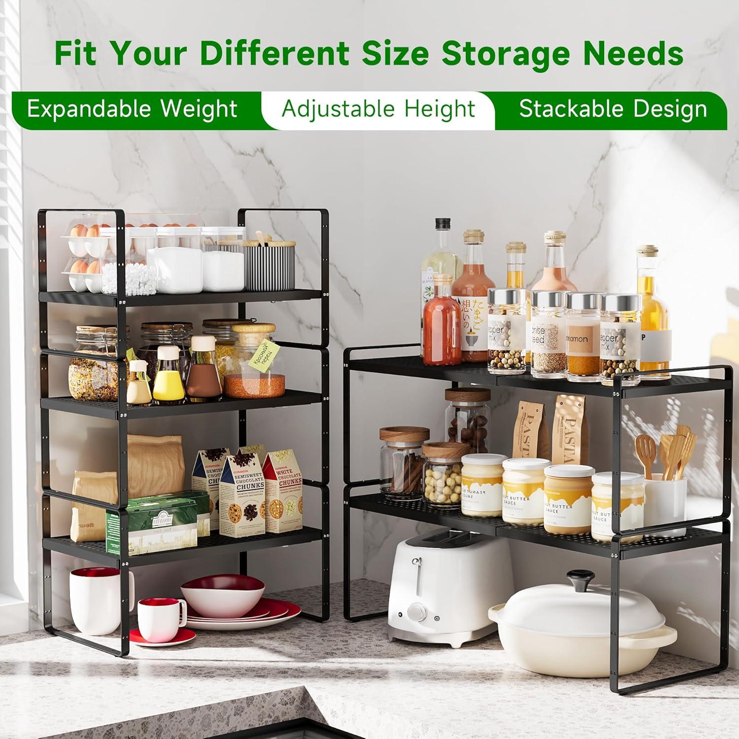 Estante Organizador Expandible de Metal LOCVCDA 42-68.6cm Negro