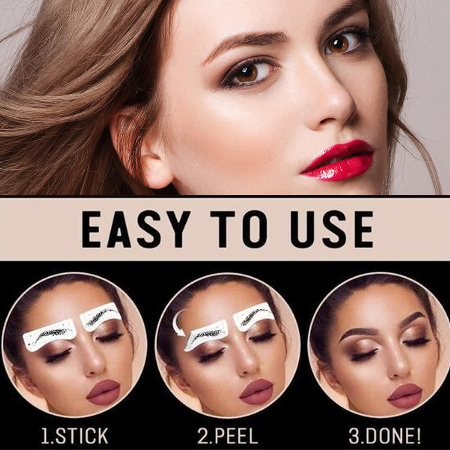 Stickers de Cejas Tatuaje Molain 4D Impermeables 6 Pcs Negro