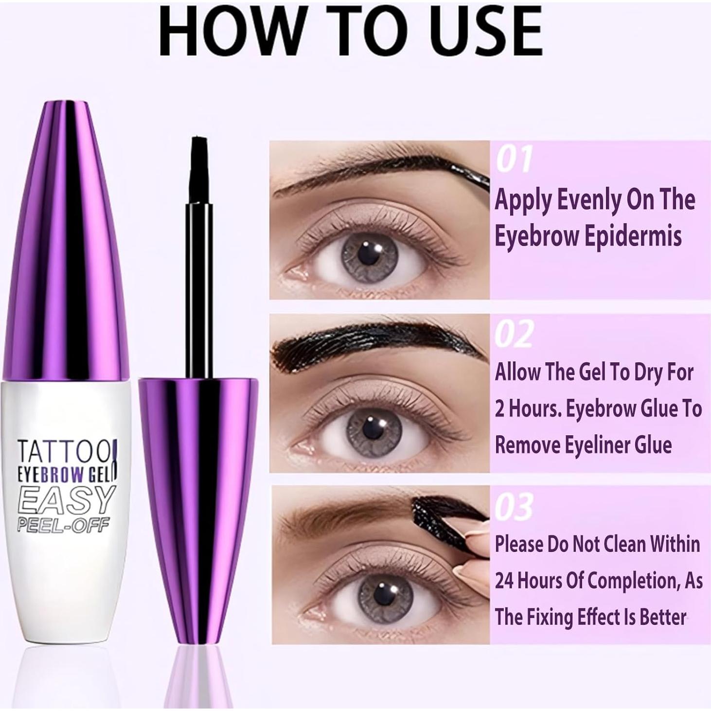 Gel Tinte de Cejas MVC Negro - Fácil de Pelar, Impermeable