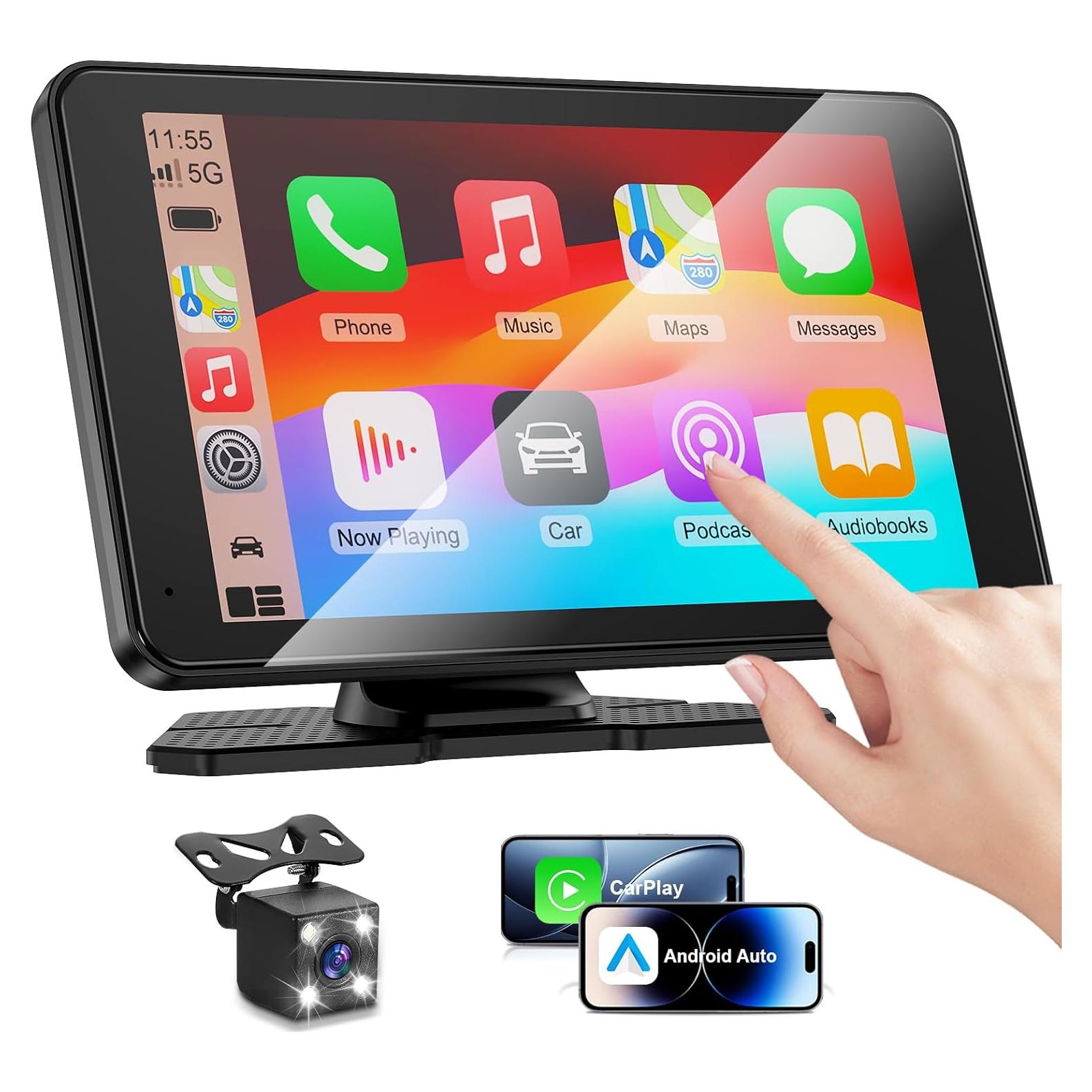 Pantalla táctil portátil 7" HD Carplay Android Auto Bokilino