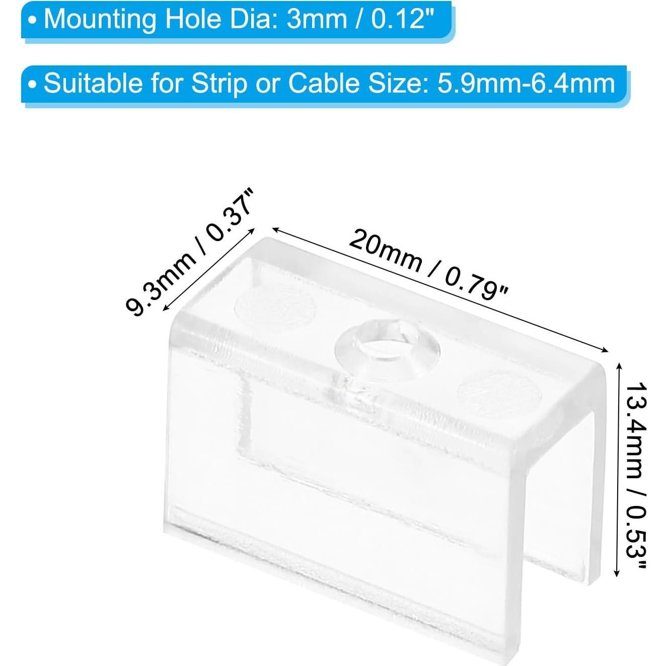 Clips de Luz LED en Tira PATIKIL 40 Piezas Soportes Plástico