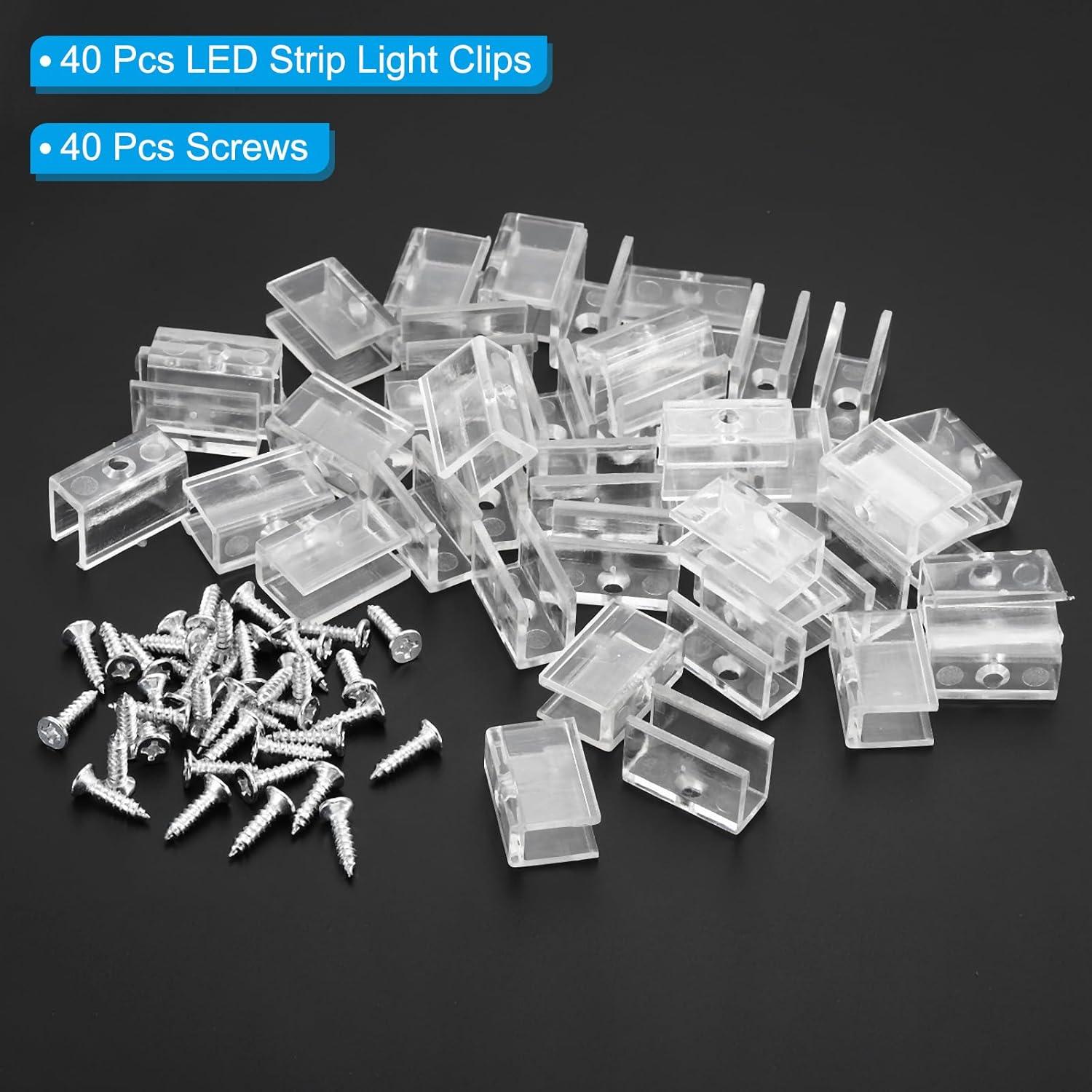 Clips de Luz LED en Tira PATIKIL 40 Piezas Soportes Plástico