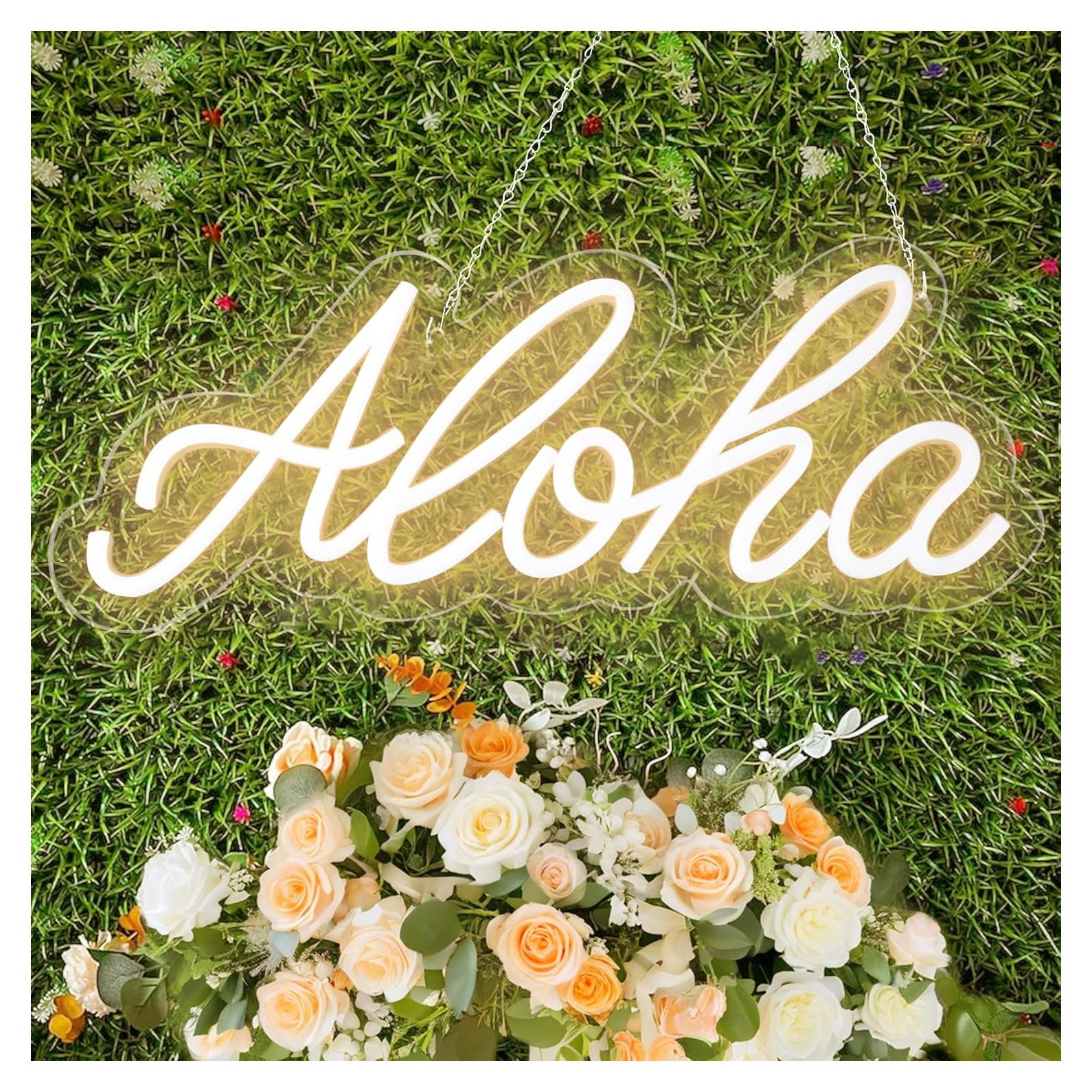 Cartel de Neón Aloha JIURUIFFC LED 38.1x15cm USB Regulable