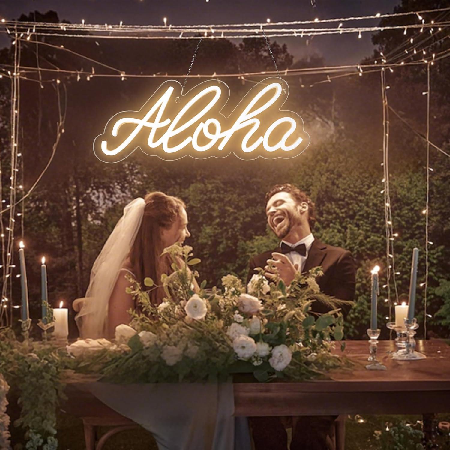 Cartel de Neón Aloha JIURUIFFC LED 38.1x15cm USB Regulable