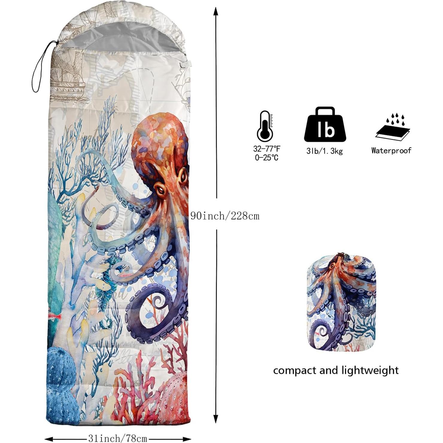 Saco de dormir AILONEN rosa 3 estaciones 79x229cm impermeable