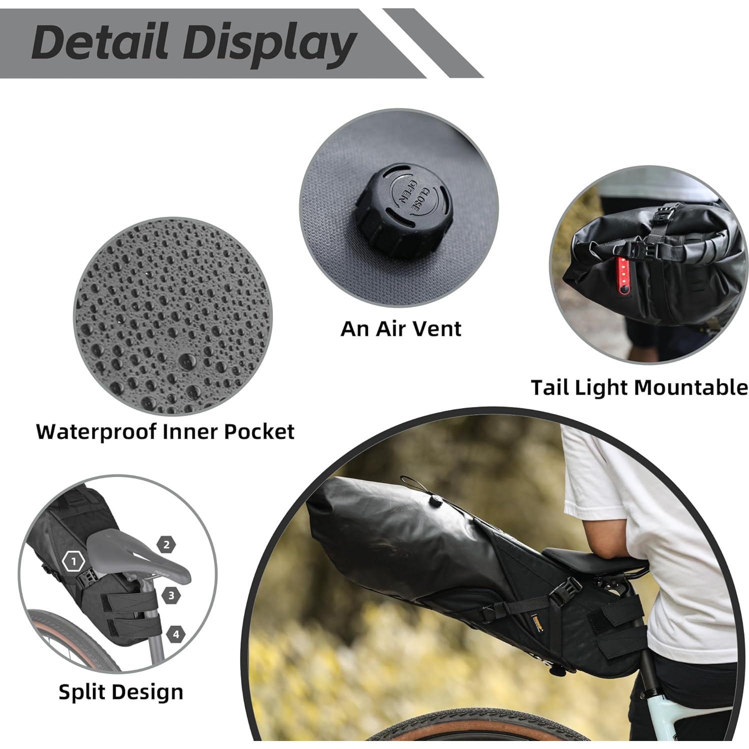 Bolsa de Silla de Bicicleta Abamita BHD0020 Impermeable 14L