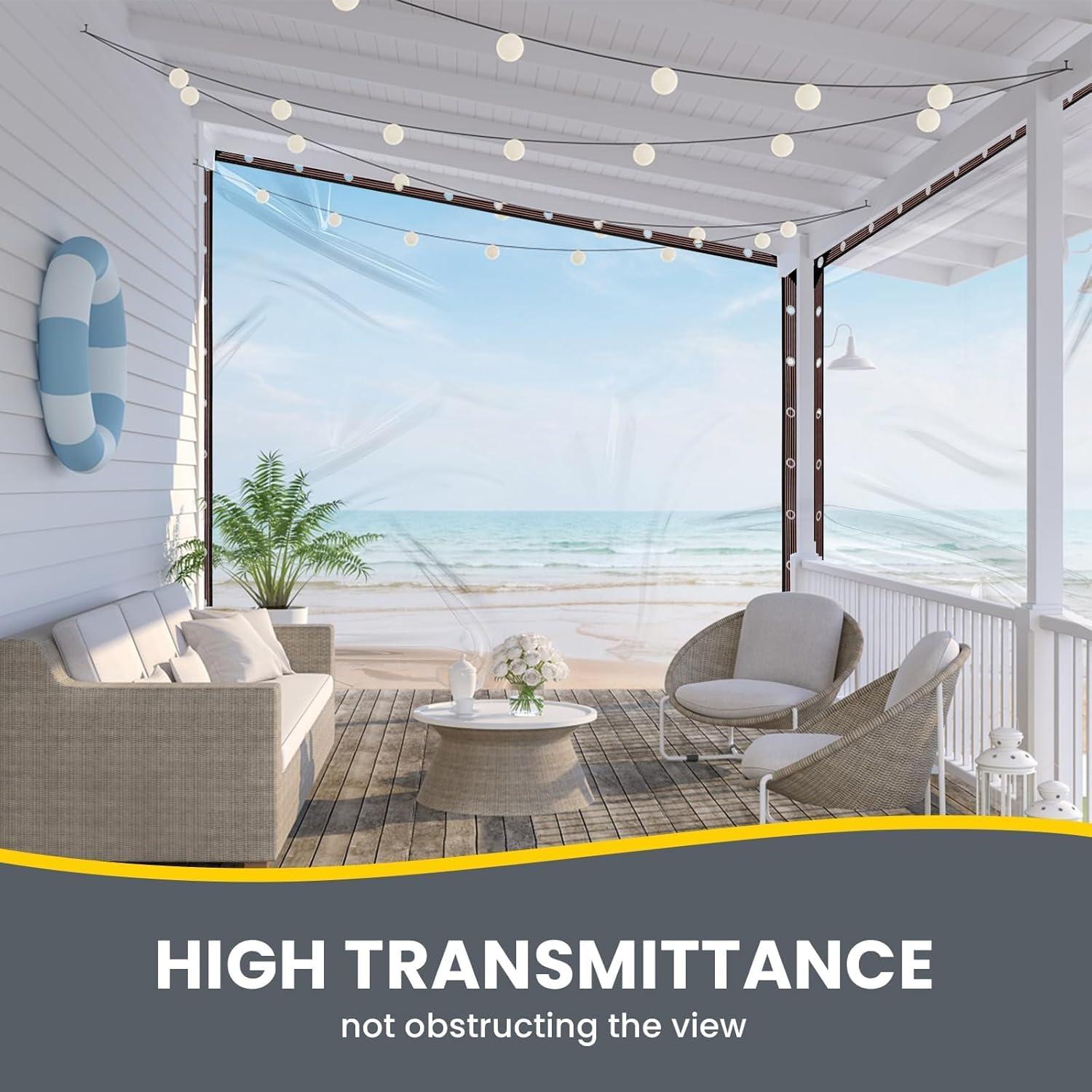 Lona Transparente Impermeable FFKQBH 1x2m para Exteriores