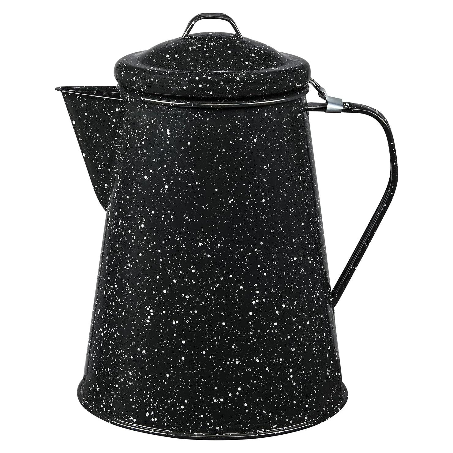 Hervidor de Café Granite Ware 12 Tazas 2.84L Negro Salpicado