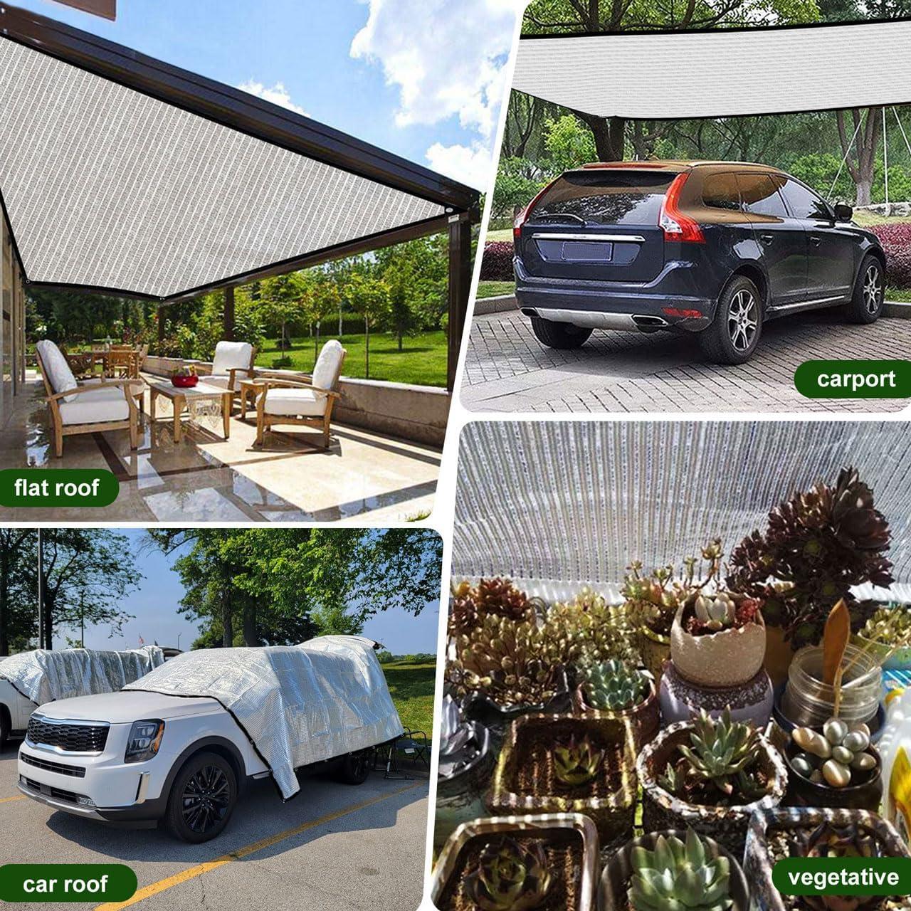 Tela de Sombra 80% BXAEYIPOR Plata 0.91x2.13m para Jardín