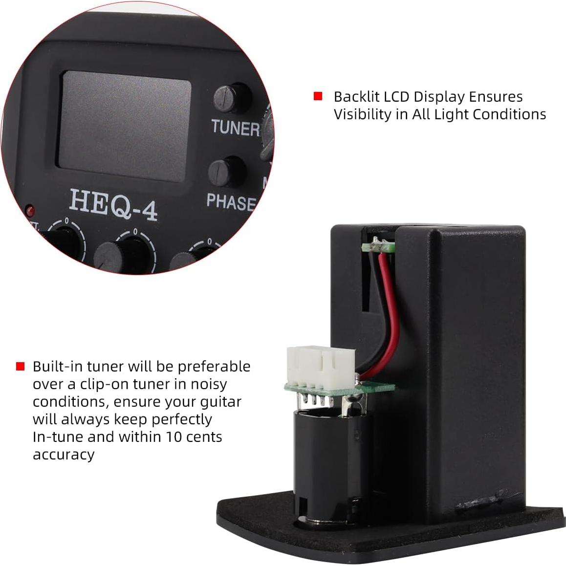 Ecualizador de guitarra acústica HEQ-4 4 bandas con preamplificador