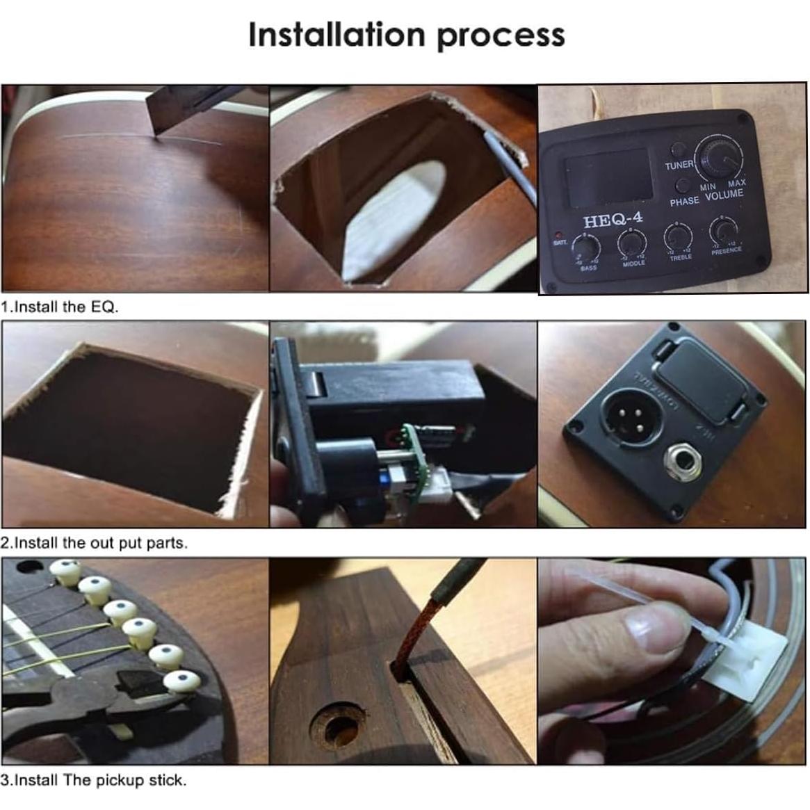 Ecualizador de guitarra acústica HEQ-4 4 bandas con preamplificador