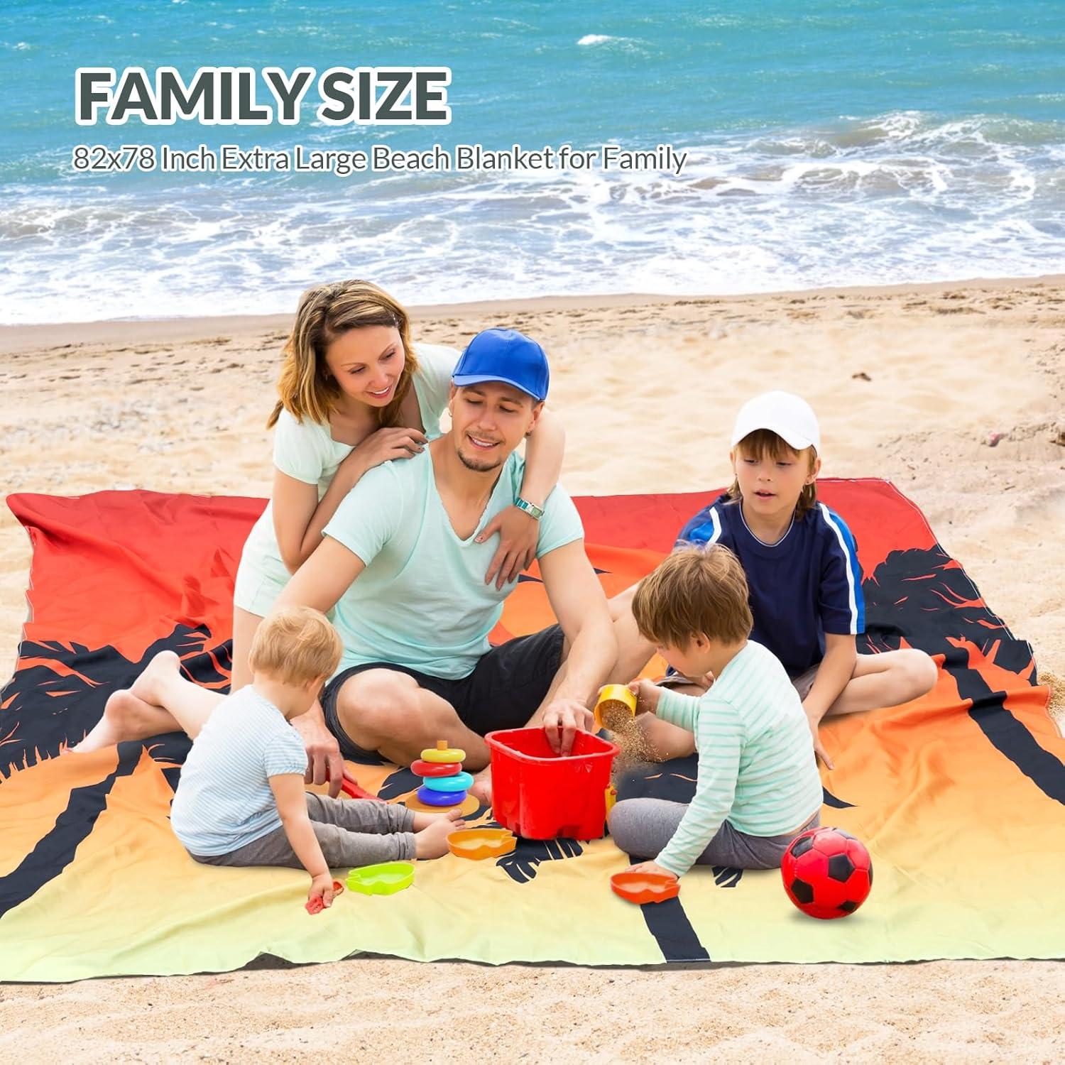 Manta de Playa Thallike Impermeable 200x210 cm con Almohada