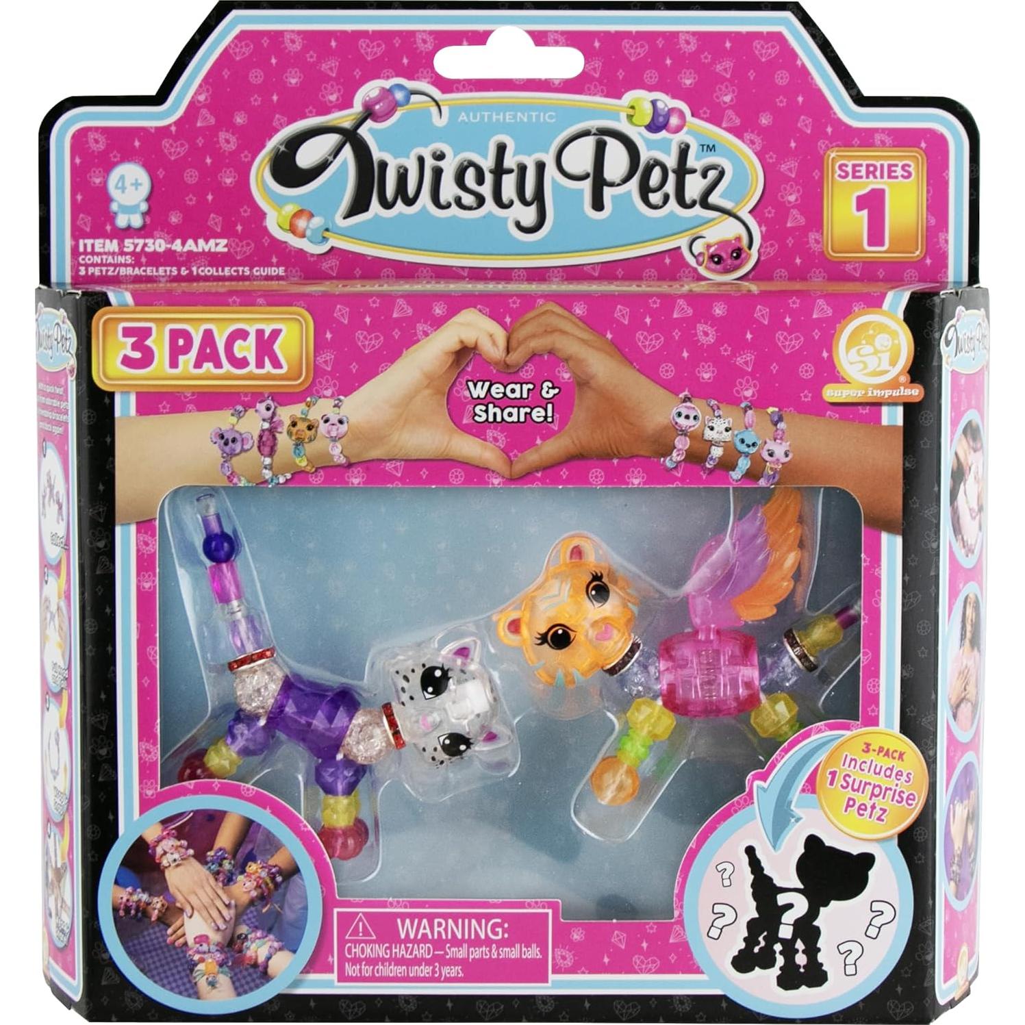 Twisty Petz 3-Pack Leopardo y Tigre - Joyería Transformable