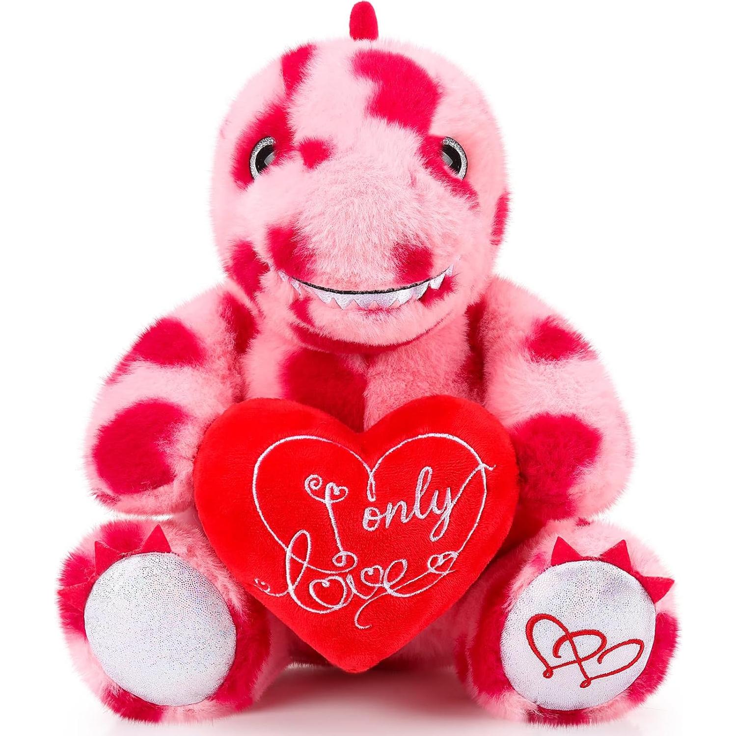 Dinosaurio de Peluche Kasyat 30 cm con Corazón Rojo - Regalo San Valentín