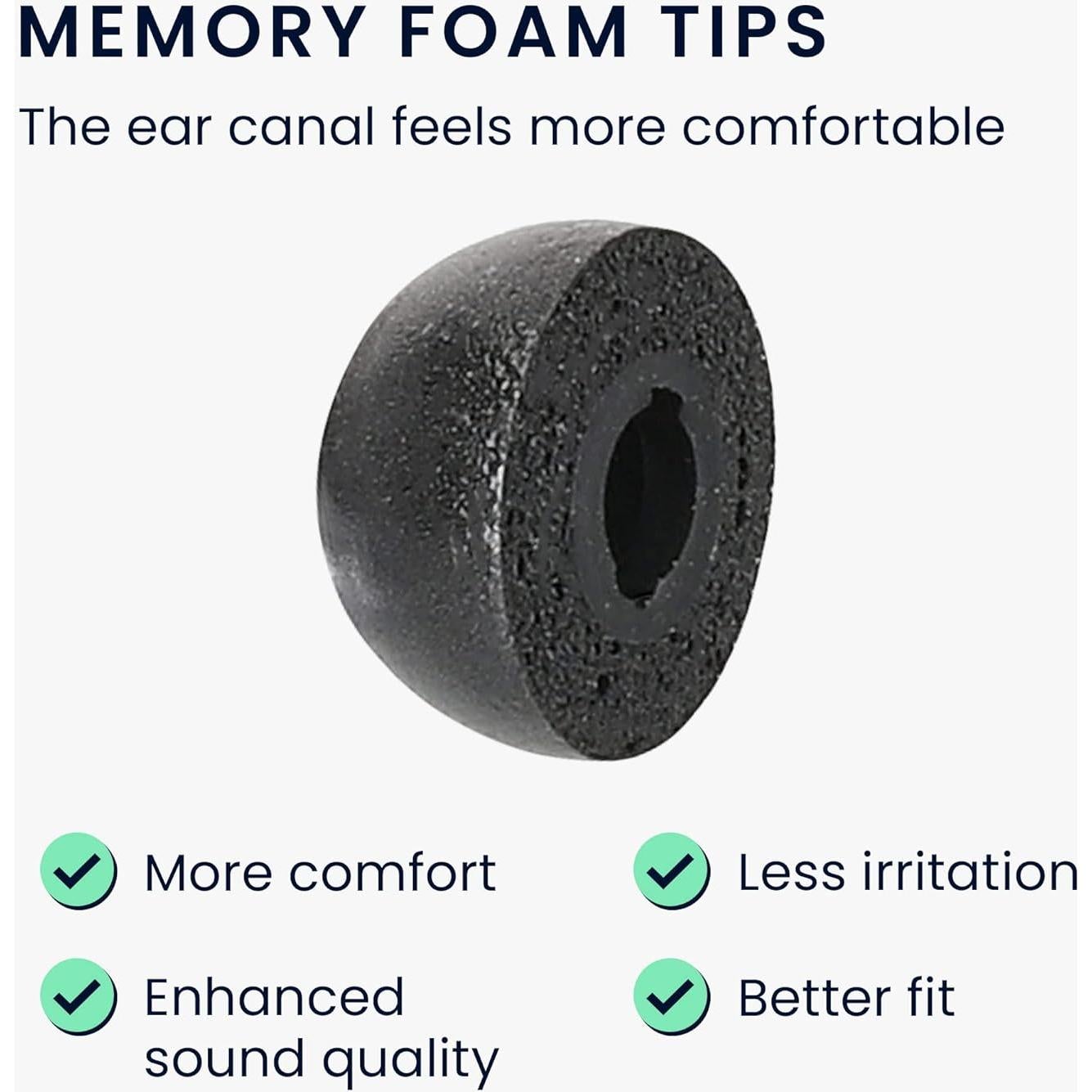 Puntas de Repuesto kwmobile para JBL Live Pro 2 TWS - 6 Pzas - Espuma de Memoria - Negro