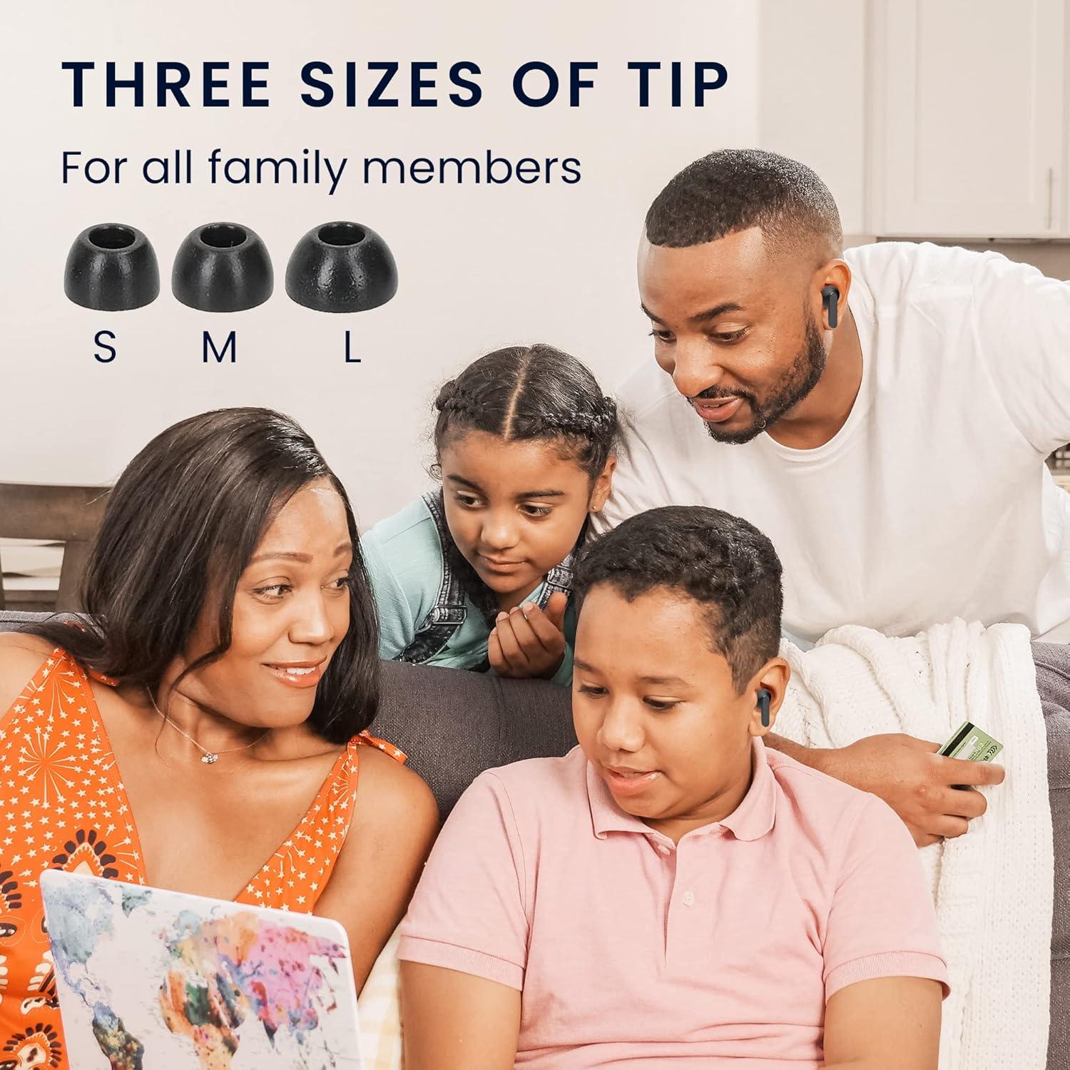 Puntas de Repuesto kwmobile para JBL Live Pro 2 TWS - 6 Pzas - Espuma de Memoria - Negro