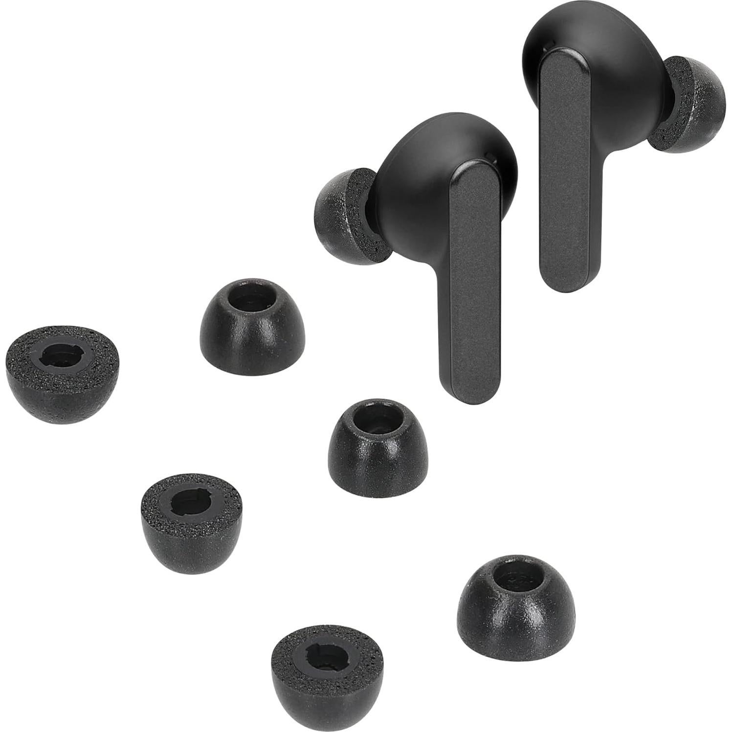 Puntas de Repuesto kwmobile para JBL Live Pro 2 TWS - 6 Pzas - Espuma de Memoria - Negro