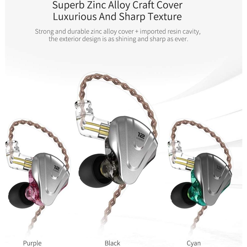 Auriculares In-Ear KZ ZSX HiFi 1DD+5BA Aislante de Ruido Negro
