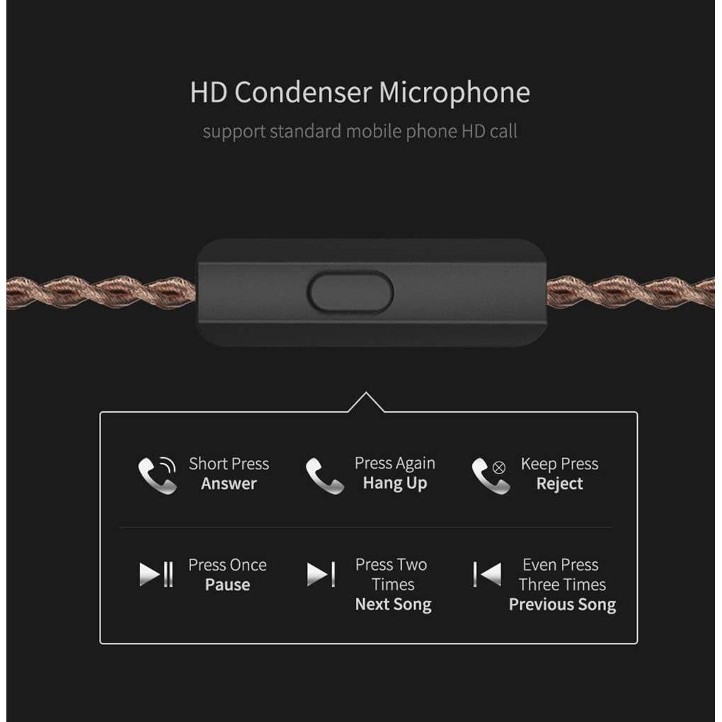 Auriculares In-Ear KZ ZSX HiFi 1DD+5BA Aislante de Ruido Negro