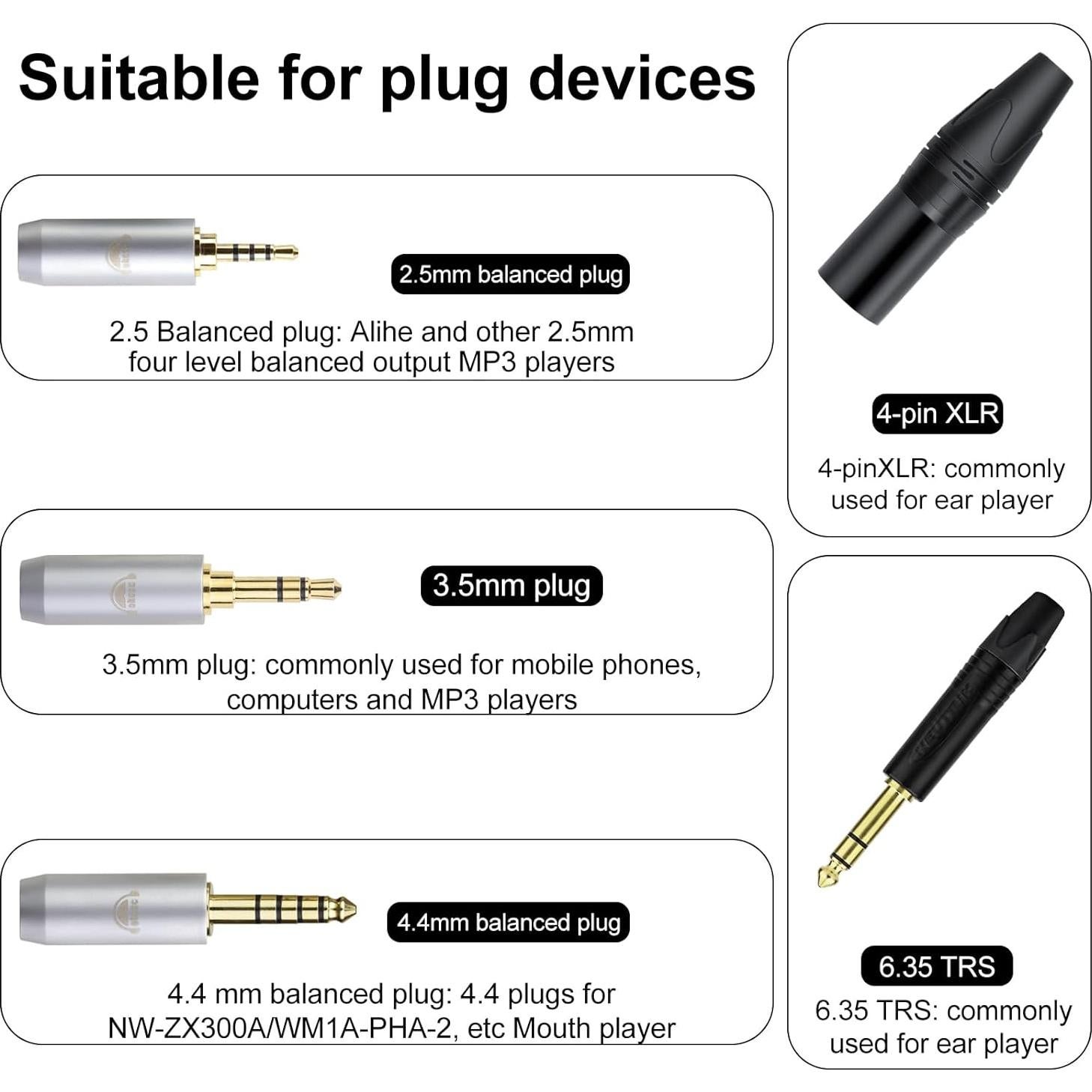 Cable de Audio OFC 8 Núcleos 2 PIN 2.5mm 1.22m okcsc