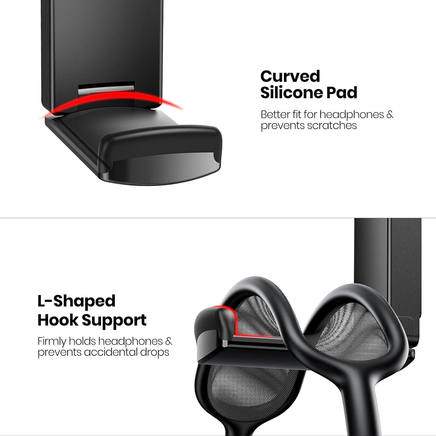 Soporte para Auriculares Adhesivo EURPMASK Negro - 50g