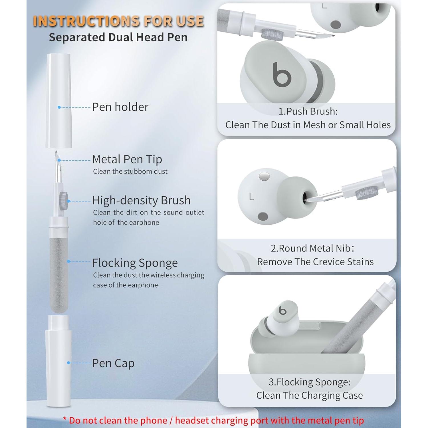 Funda de Silicona WADVCU para Beats Solo Buds con Kit de Limpieza