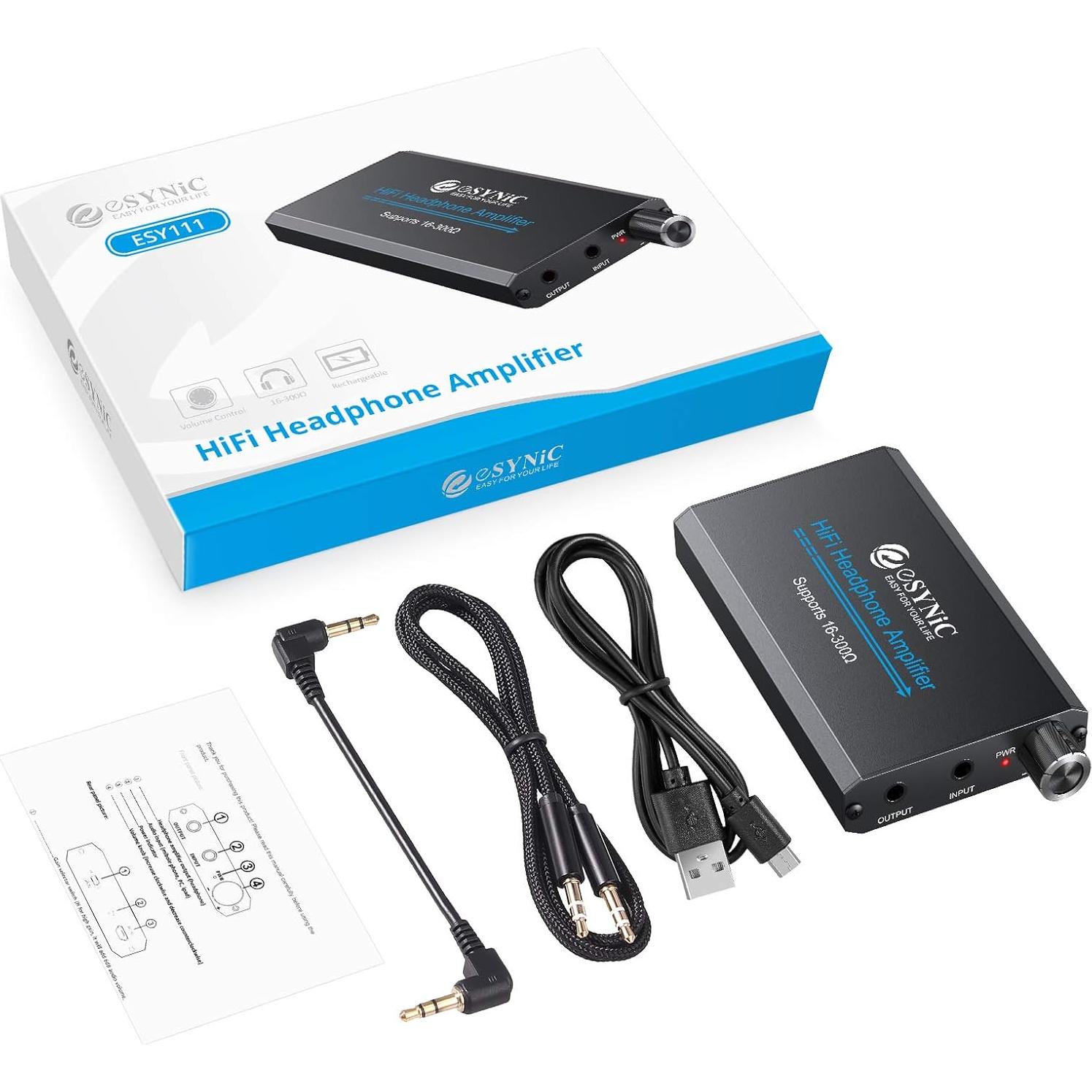 Amplificador de Auriculares eSynic 16-300 Ohm 3.5mm Portátil