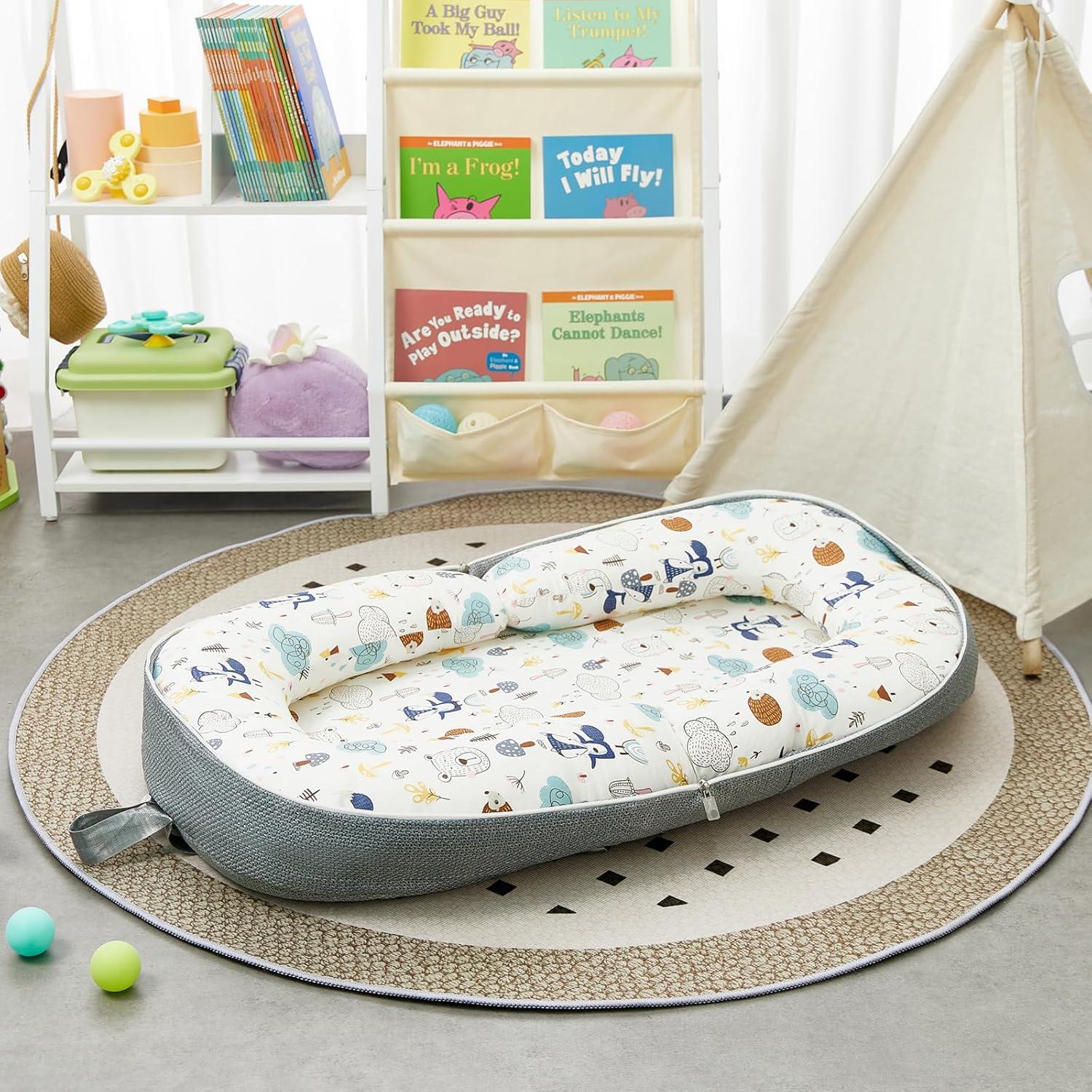 Cojín Plegable para Bebés MY001 - Mochila Zorro Azul 0-12 Meses