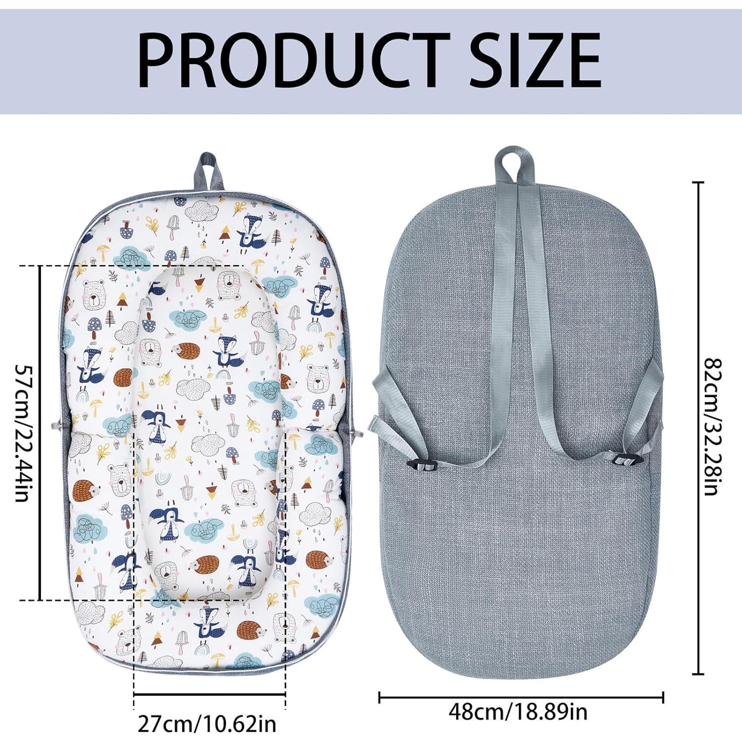 Cojín Plegable para Bebés MY001 - Mochila Zorro Azul 0-12 Meses