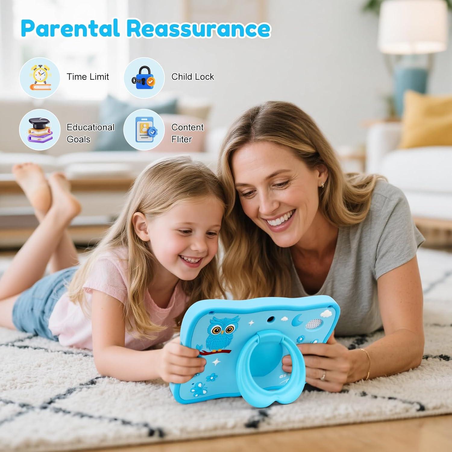 Tableta Educativa para Niños TOPELOTEK 7" Azul con Funda