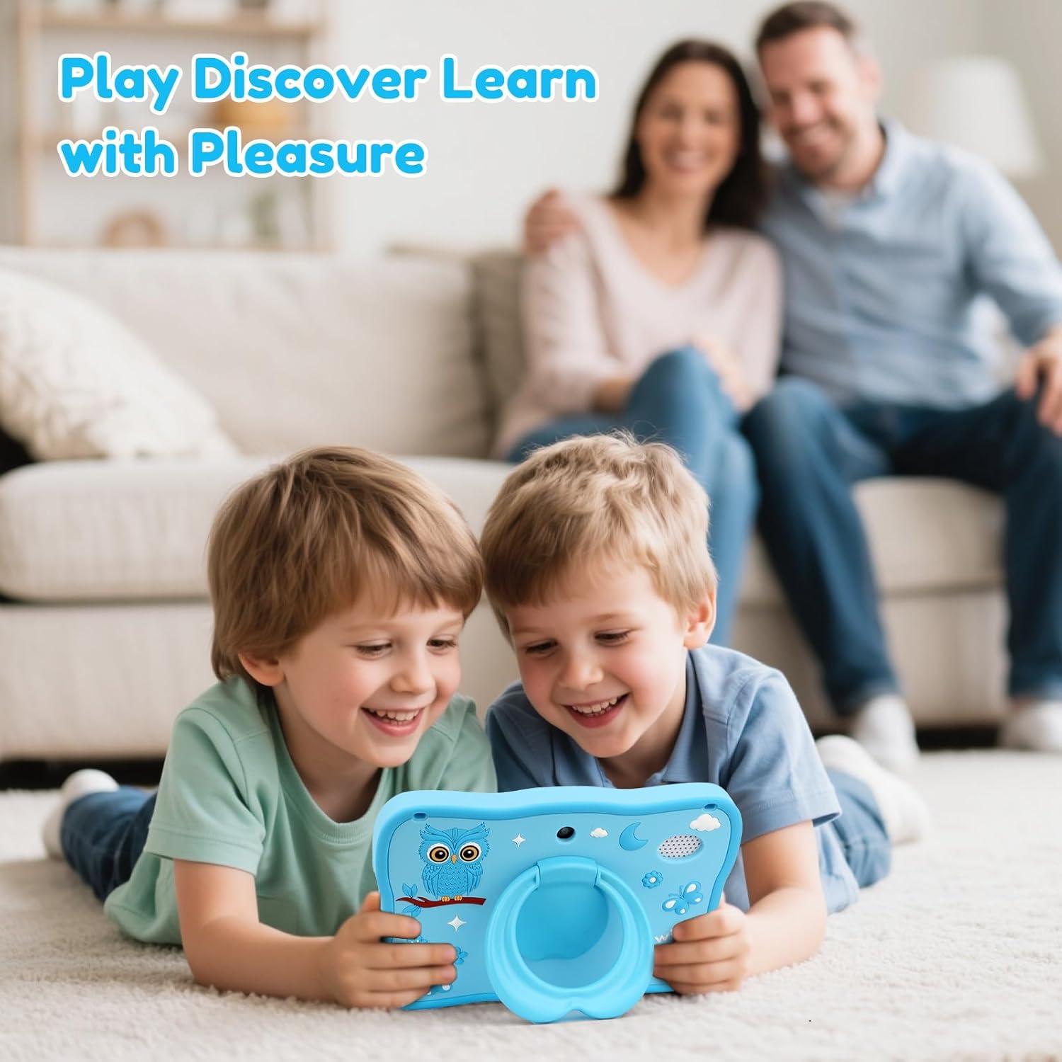 Tableta Educativa para Niños TOPELOTEK 7" Azul con Funda