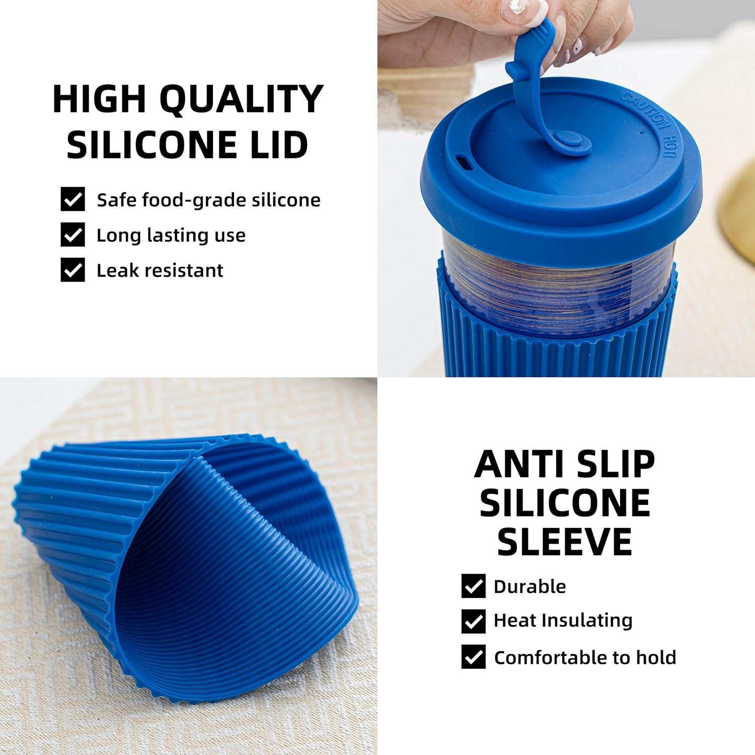 Taza de Viaje Cerámica Azul TIANNA VALLEY 450ml A Prueba de Microondas