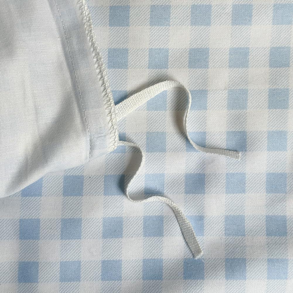 Funda de Edredón Microfibra Gingham Azul Claro 122x183 cm