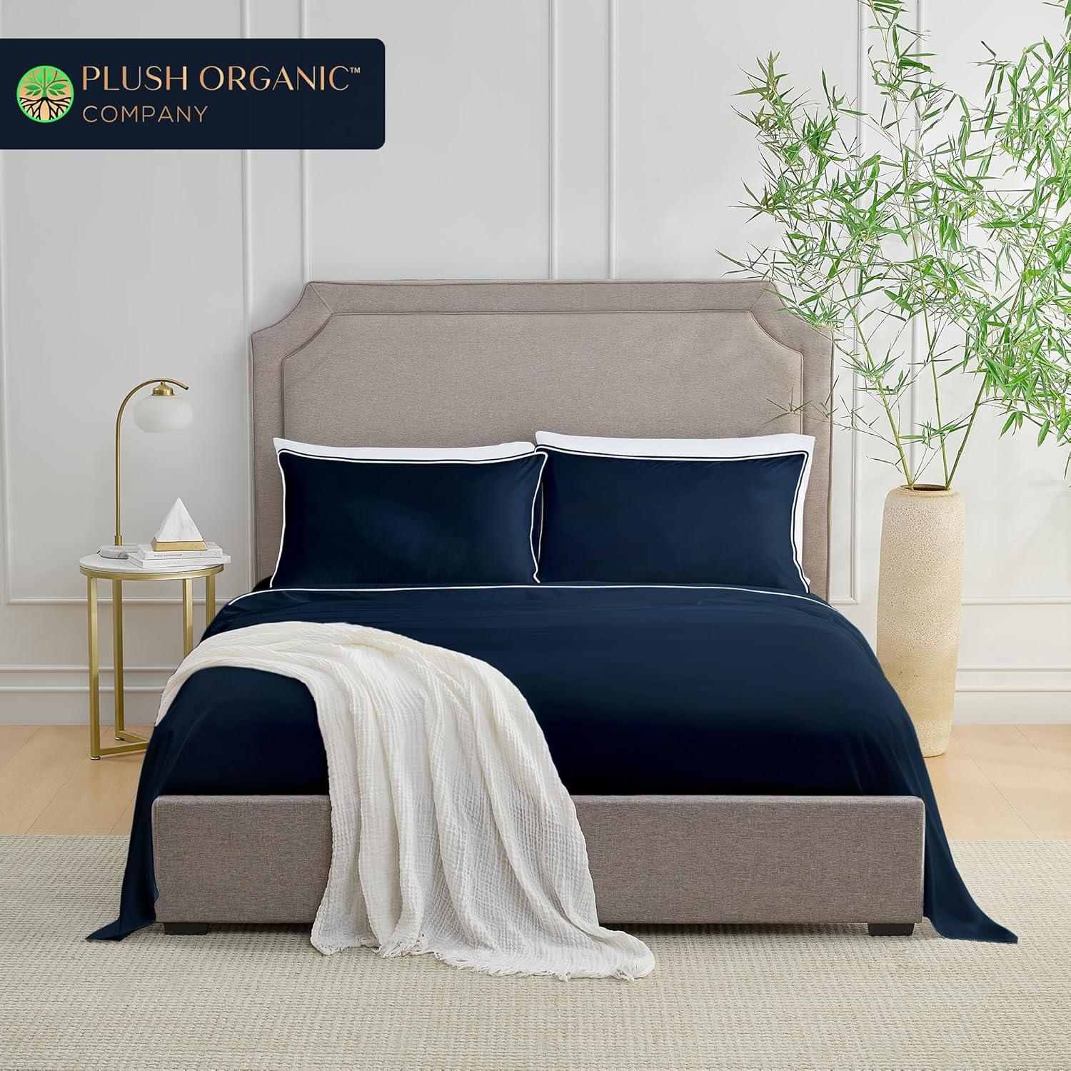 Juego de Sábanas de Lujo Plush Organic Queen 4 Piezas Viscosa Bambú