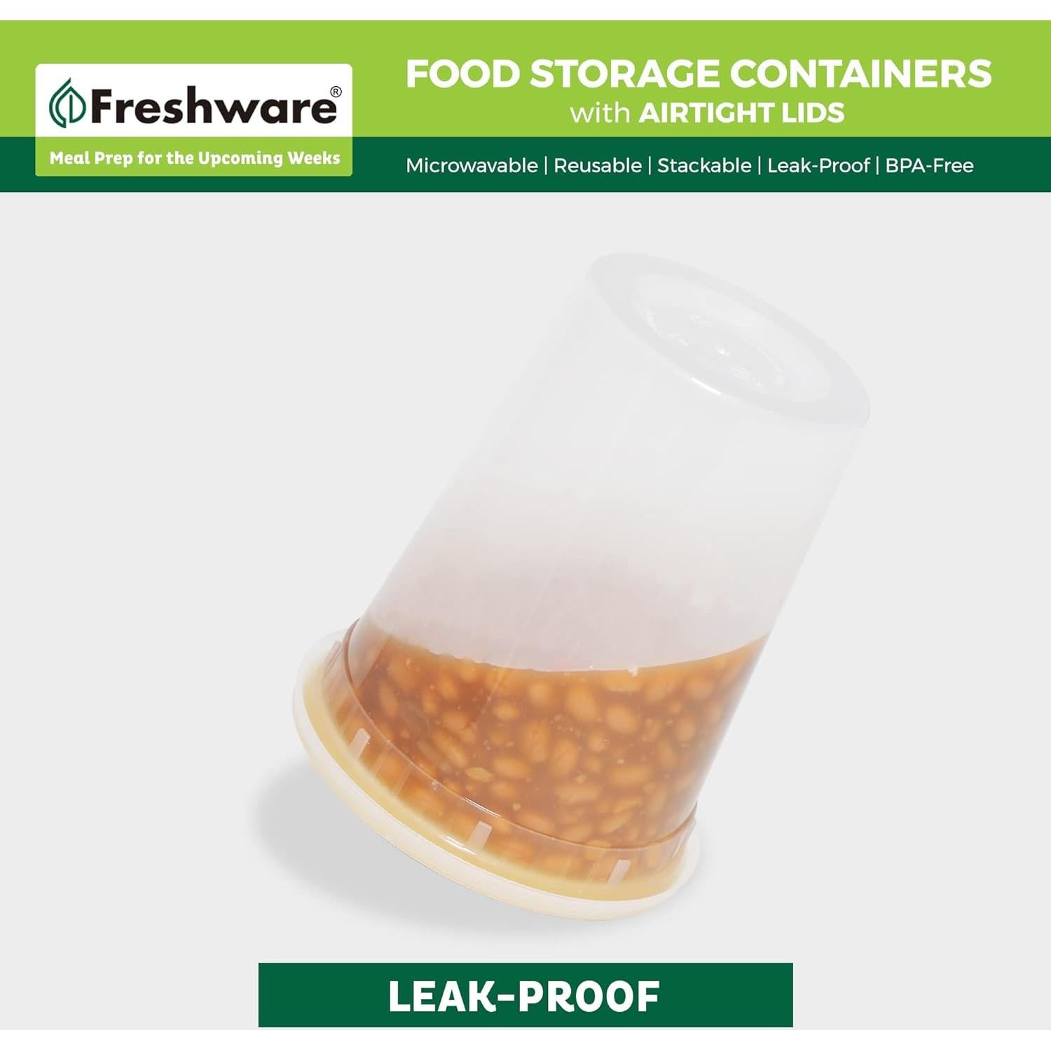 Freshware 48 Contenedores de Almacenamiento 16 y 32 oz