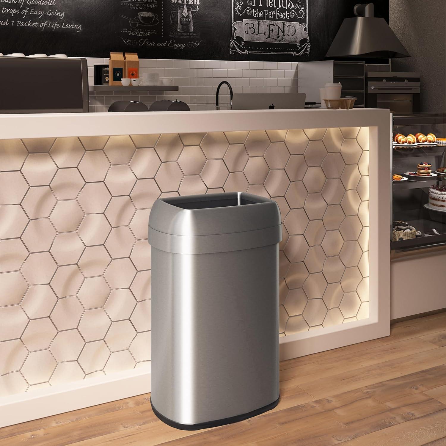 Bote de Basura Abierto iTouchless 61L Acero Inoxidable