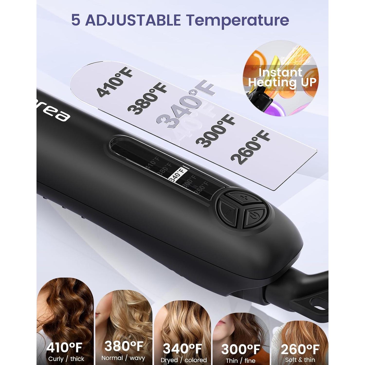 Plancha de Rizar Cerámica Rotativa Zavarea 3 en 1 con Barriles