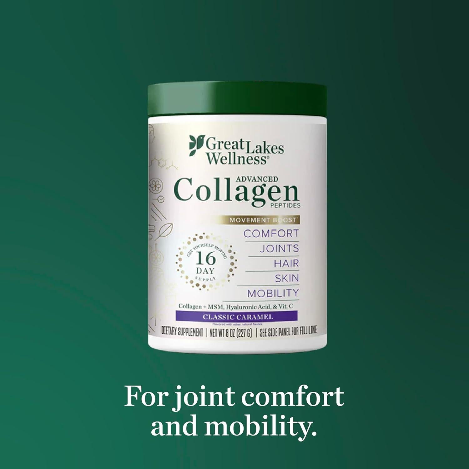 Colágeno Avanzado en Polvo Great Lakes Wellness 226.8g Caramelo