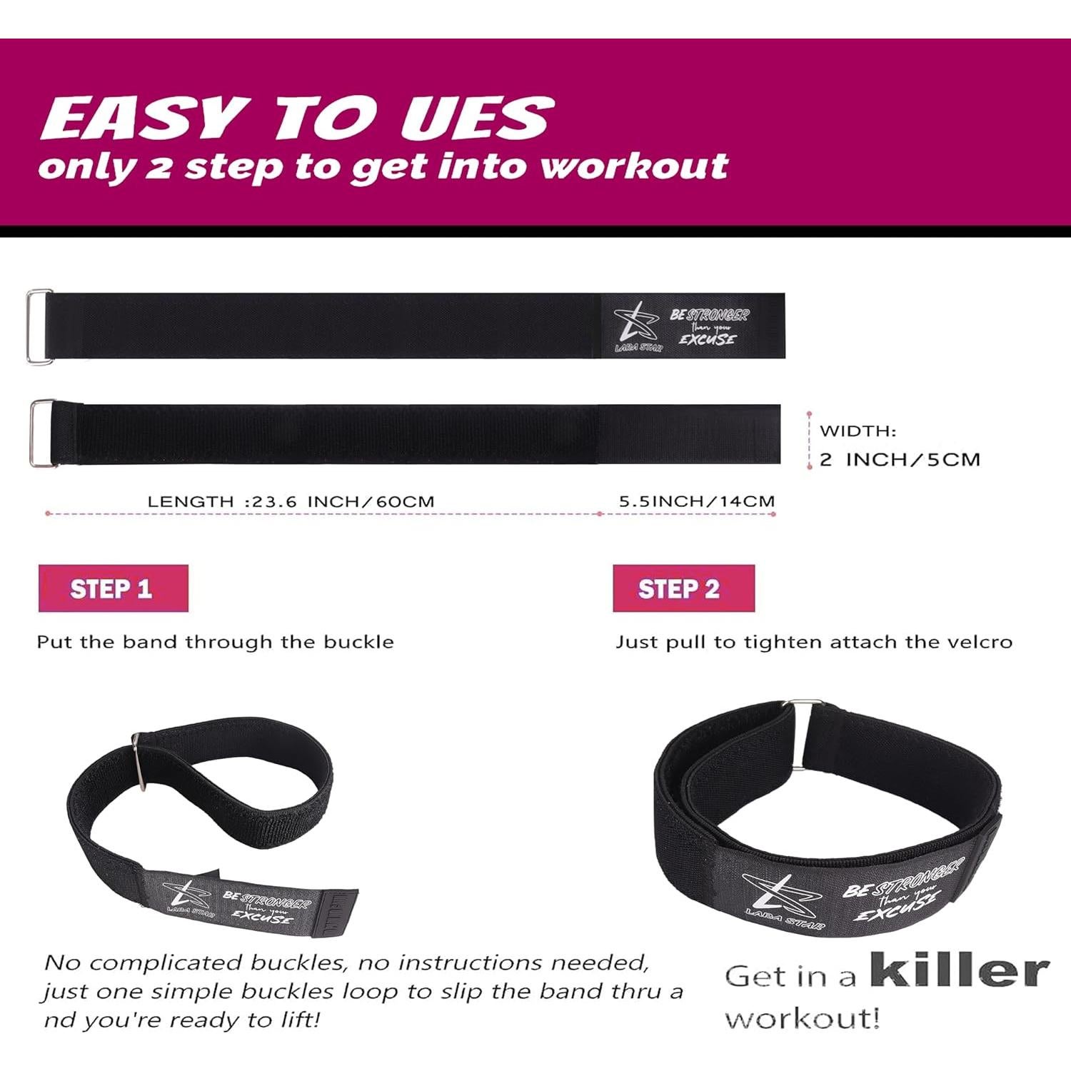 Bandas de Oclusión BFR LARA STAR para Glúteos y Piernas