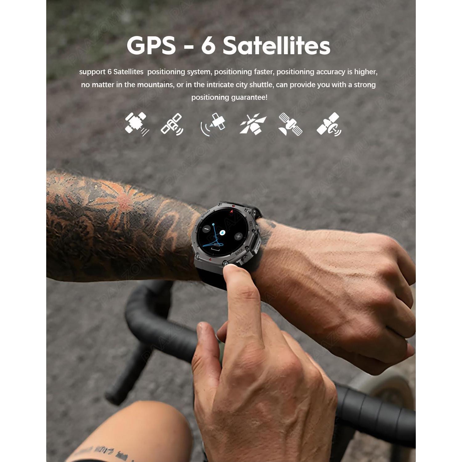 Reloj Inteligente PAAZOMU GPS 50M AMOLED 1.43" Negro