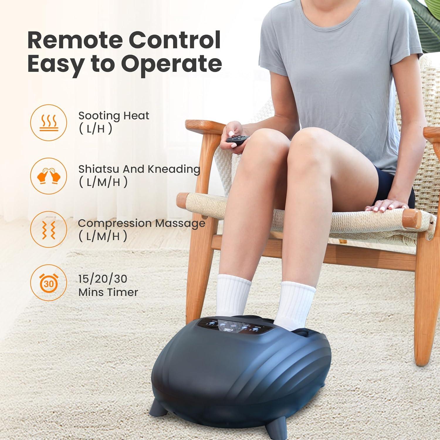 Masajeador de Pies Shiatsu CILI CL-5325 con Calor y Compresión